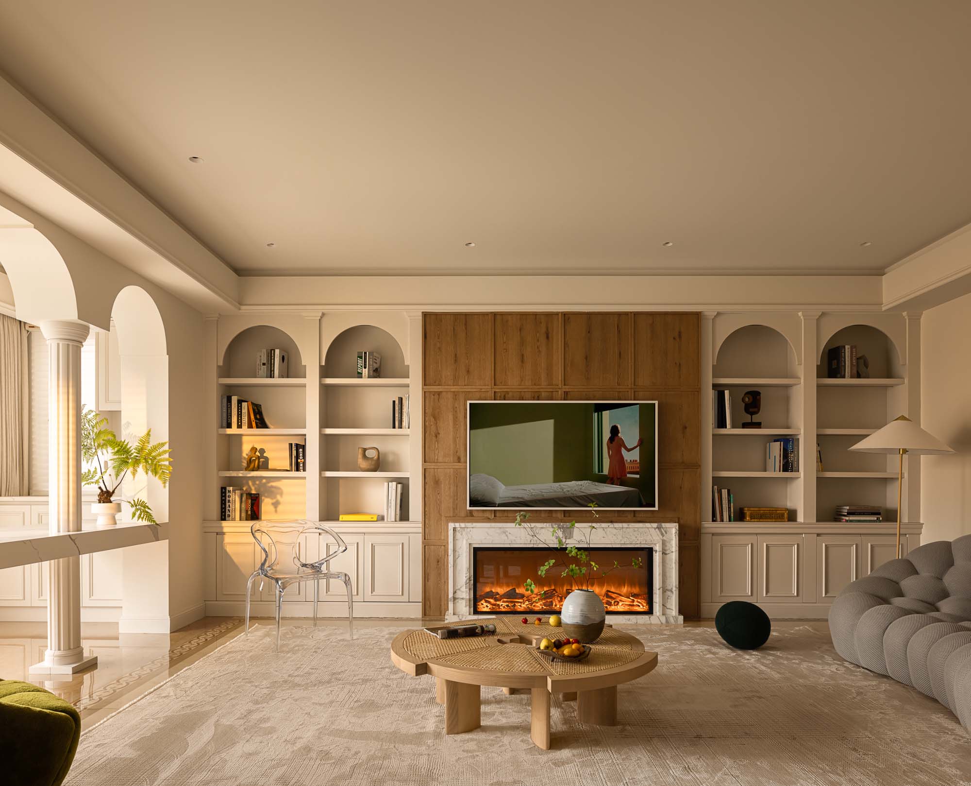 250㎡大平层设计,250㎡,大平层设计案例,住宅设计,法式风格家装设计,大平层设计,大平层设计方案,轻法式风格,上海,上海大平层-绿影泊心拱廊叙事,示觉设计