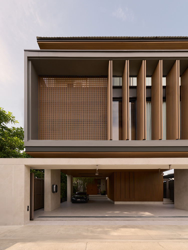 别墅设计,别墅设计案例,别墅设计方案,PAON Architects,庭院别墅,原木色,泰国