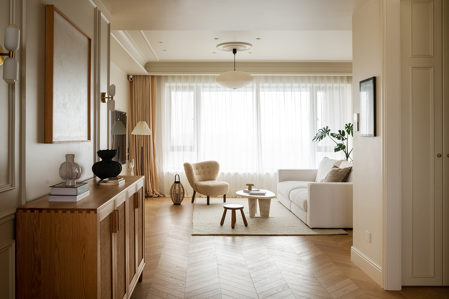 150㎡大平层,150㎡,住宅设计,法式风格住宅,现代法式风格家装设计,奶油风住宅,法式奶油风,大平层设计,法式大平层,大平层设计案例,大平层设计方案,北京天誉住宅-暖调法式·松弛栖居,北京,赫兹设计