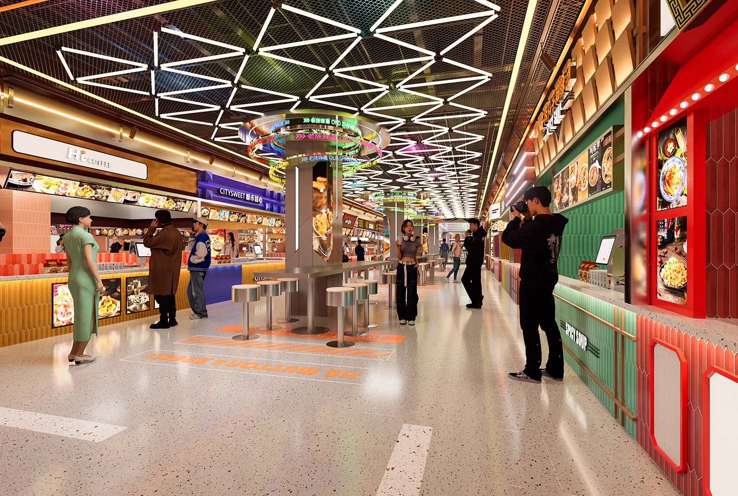 立面改造,门头设计,街区改造设计,商业街区改造,餐饮街区改造,西安美食街-出片率100%西安新晋打卡地,西安,一亩良田商业设计