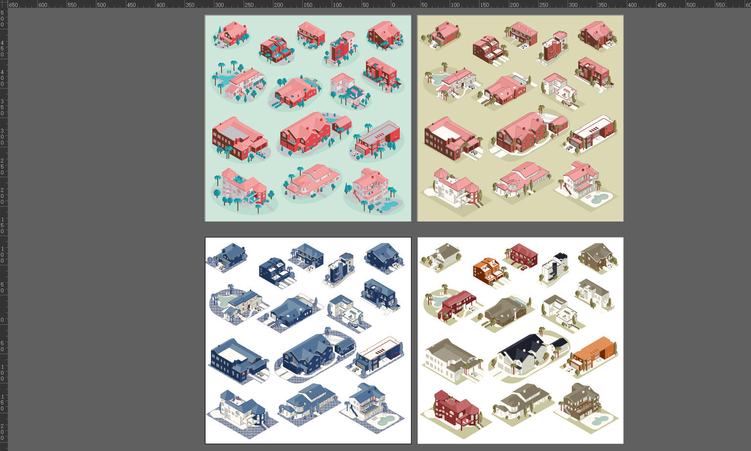 别墅,等轴测设计素材,别墅设计元素,集市模型,等轴测别墅,建筑设计素材下载,别墅设计素材