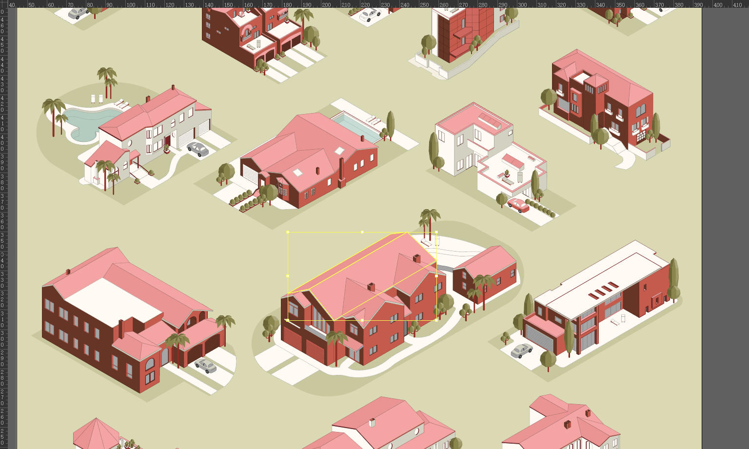 别墅,等轴测设计素材,别墅设计元素,集市模型,等轴测别墅,建筑设计素材下载,别墅设计素材