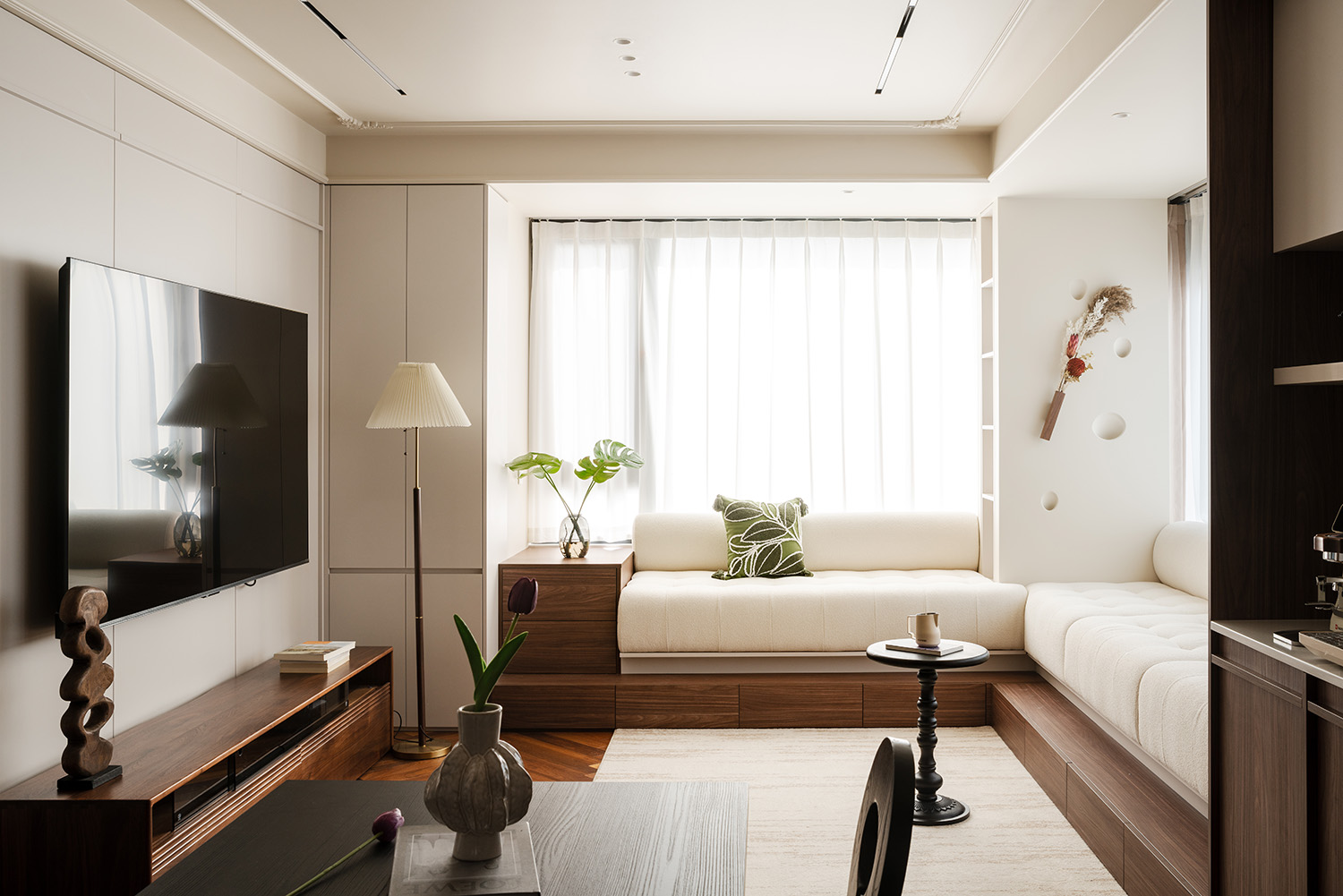 90㎡,住宅设计,公寓设计,小户型设计,现代风格家装设计,家装设计,中古风公寓,住宅设计案例,住宅设计方案,三居≠拥挤！用中古骨架编织三口之家的温暖日常,北京,赫兹设计