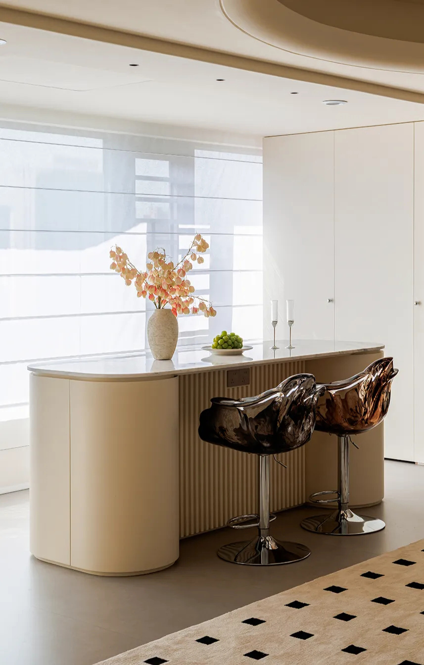 奶油风住宅,大平层设计,现代风格大平层设计,260㎡大平层设计,260㎡,奶油风大平层,大平层设计案例,大平层设计方案,福建三明大平层-光隅栖心,福建三明,越设计