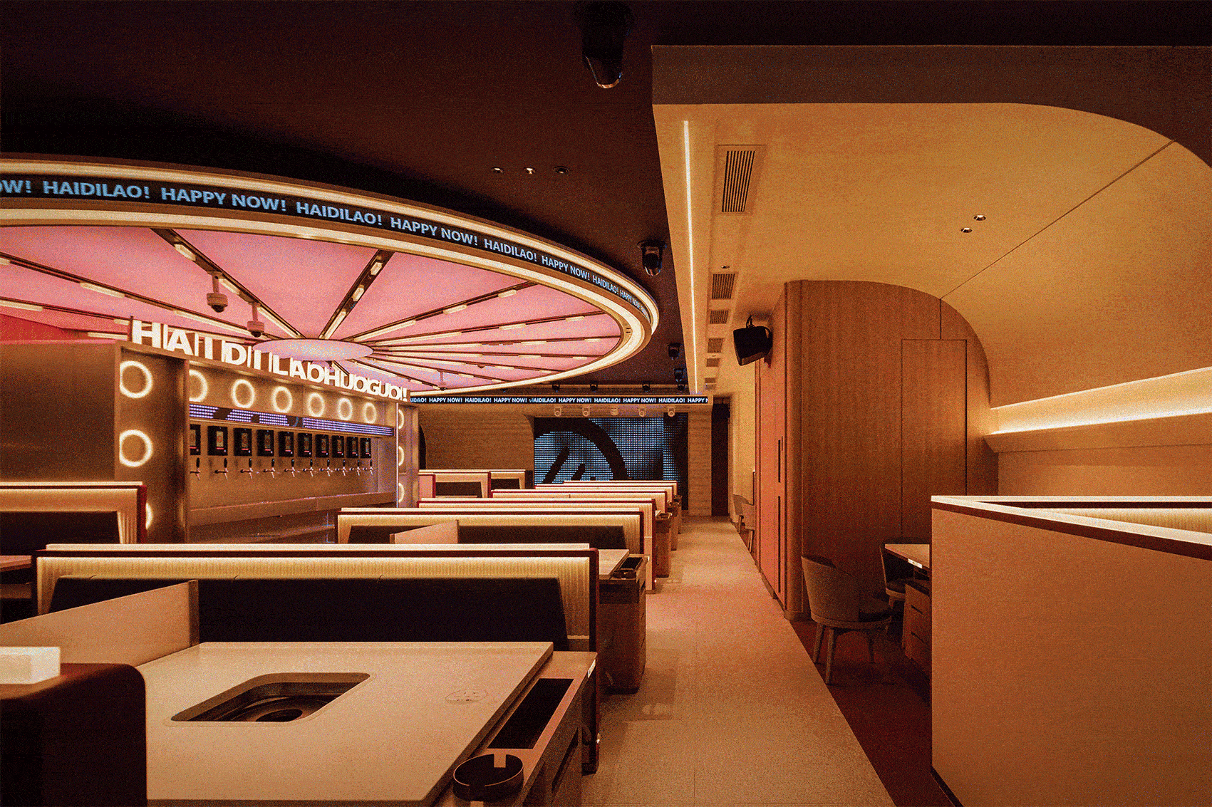 餐厅设计,火锅店设计,主题火锅店,海底捞火锅店,火锅店设计案例,火锅店设计方案,休闲餐厅设计,海底捞东莞民盈国贸店,东莞,三厘社TRIOSTUDIO