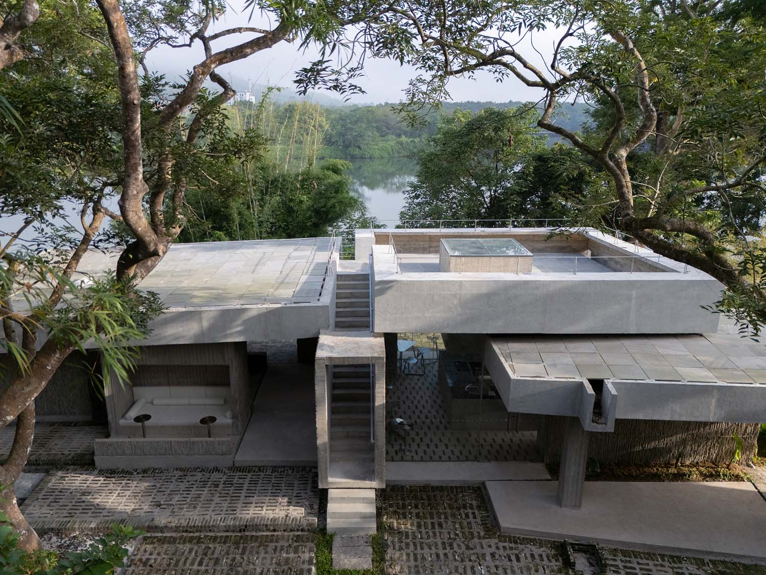 合造社建筑设计事务所,公园配套建筑设计,午倦宫,惠州,公园建筑设计,乡村河畔驿站,多功能空间,公共空间设计