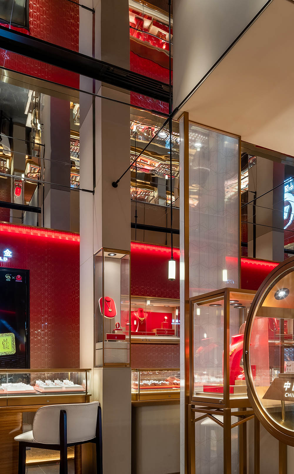 饰品店设计,珠宝店设计,黄金珠宝店,黄金零售店设计,珠宝零售店,零售店设计,零售店设计案例,零售店设计方案,中国黄金西宁海湖万达店,西宁,佰第设计/李振兴