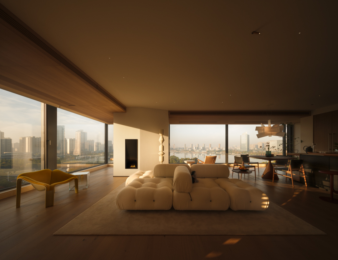 奶油风住宅,大平层设计,现代风格大平层设计,255㎡大平层设计,255㎡,奶油风大平层,大平层设计案例,大平层设计方案,苏州湖景大平层-光的礼赞,苏州,陌邸设计/夏末秋初